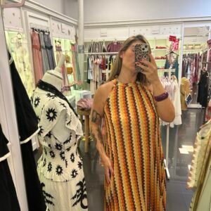 Vestido al cuello estampado